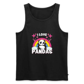 Panda Bear Panda Bamboo Wildlife China - Men's Premium Organic Tank Top - black - Front - AI Model Male 178 light (178cm)