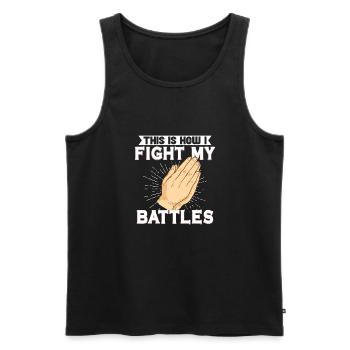 Jesus Christianity God Praying Prayer Pastor - Männer Premium Bio Tank Top - Schwarz - Vorne - Michal (187cm)