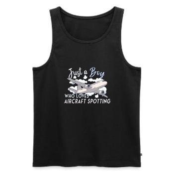 Plane Aircraft Spotting Airplane Aircraft Spotter - Männer Premium Bio Tank Top - Schwarz - Vorne - AI Model Male 178 light (178cm)