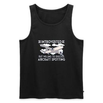 Aircraft Spotting Airplane Aircraft Spotter - Männer Premium Bio Tank Top - Schwarz - Vorne - Michal (187cm)