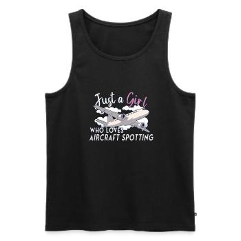 Aircraft Spotting Airplane Aircraft Spotter - Männer Premium Bio Tank Top - Schwarz - Vorne - AI Model Male 178 light (178cm)