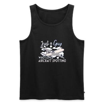 Aircraft Spotting Airplane Aircraft Spotter - Männer Premium Bio Tank Top - Schwarz - Vorne - Michal (187cm)