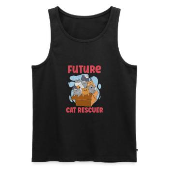 Cat RESCUE ANIMAL RIGHTS RESCUE Cat ADOPTION - Men's Premium Organic Tank Top - black - Front - Michal (187cm)