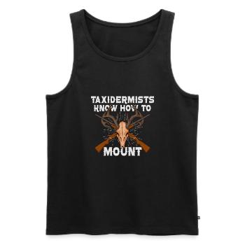 Funny taxidermist taxidermy hunting trophy - Men's Premium Organic Tank Top - black - Front - Michal (187cm)
