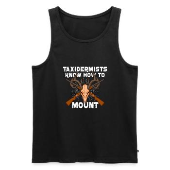 Funny taxidermist taxidermy hunting trophy - Men's Premium Organic Tank Top - black - Front - Michal (187cm)