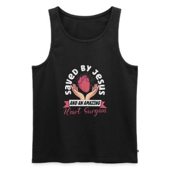 Open Heart Surgery Heart Surgery Survivor - Men's Premium Organic Tank Top - black - Front - AI Model Male 178 light (178cm)