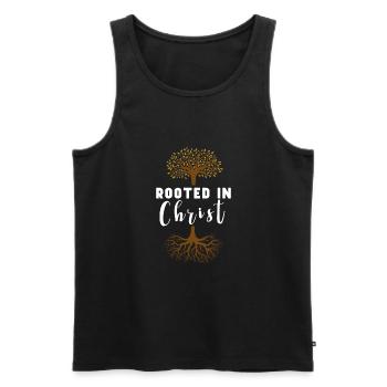 Jesus Christianity God Praying Prayer Pastor - Men's Premium Organic Tank Top - black - Front - Michal (187cm)