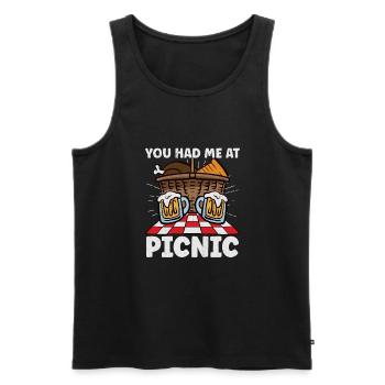 Picnic Lover Picnic Food Basket Picnic Date - Men's Premium Organic Tank Top - black - Front - AI Model Male 178 light (178cm)
