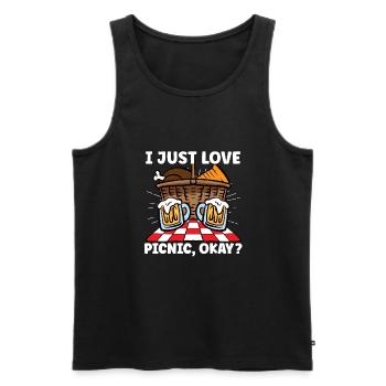 Picnic Lover Picnic Food Basket Picnic Date - Men's Premium Organic Tank Top - black - Front - Michal (187cm)