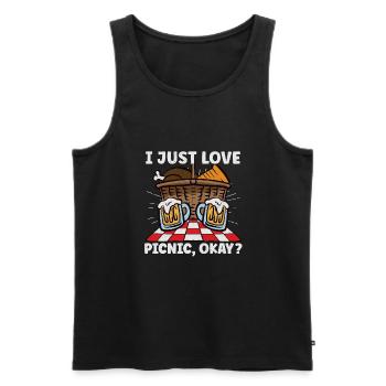 Picnic Lover Picnic Food Basket Picnic Date - Men's Premium Organic Tank Top - black - Front - Michal (187cm)