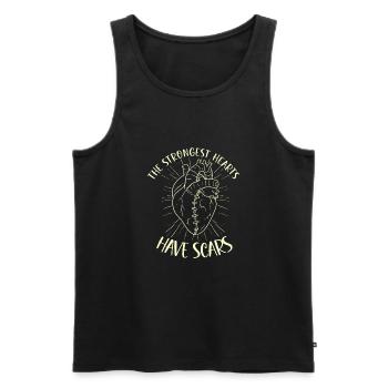 Open Heart Surgery Heart Surgery Survivor Gift - Men's Premium Organic Tank Top - black - Front - AI Model Male 178 light (178cm)
