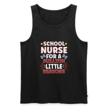 School Nurse Nursing Clinic Medical Stuff School - Men's Premium Organic Tank Top - black - Front - AI Model Male 178 light (178cm)