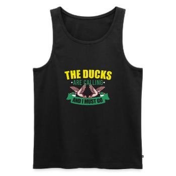 Duck Hunting Duck Hunter Bird Hunting - Men's Premium Organic Tank Top - black - Front - AI Model Male 178 light (178cm)