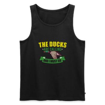 Duck Hunting Duck Hunter Bird Hunting - Men's Premium Organic Tank Top - black - Front - AI Model Male 178 light (178cm)