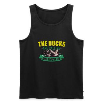 Duck Hunting Duck Hunter Bird Hunting - Men's Premium Organic Tank Top - black - Front - AI Model Male 178 light (178cm)