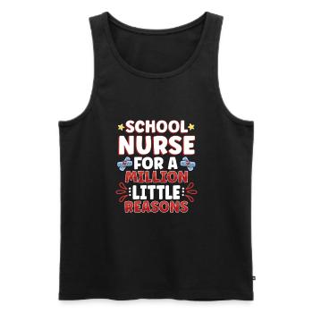 School Nurse Nursing Clinic Medical Stuff School - Men's Premium Organic Tank Top - black - Front - AI Model Male 178 light (178cm)
