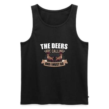 Hirschjagd Hirschjäger Jagdsaison Bockjagd - Männer Premium Bio Tank Top - Schwarz - Vorne - Michal (187cm)