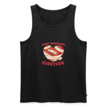 Open Heart Surgery Heart Surgery Survivor Gift - Männer Premium Bio Tank Top - Schwarz - Vorne - AI Model Male 178 light (178cm)