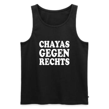 chayas gegen rechts - Männer Premium Bio Tank Top - Schwarz - Vorne - AI Model Male 178 light (178cm)