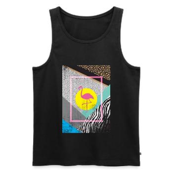 FLAMINGO - Männer Premium Bio Tank Top - Schwarz - Vorne - AI Model Male 178 light (178cm)