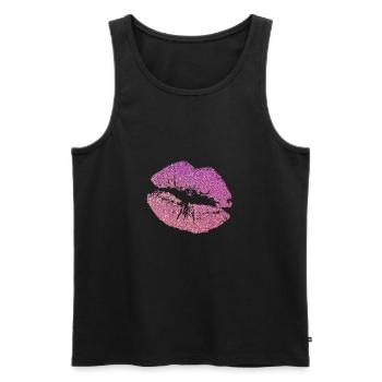 Glitzer Lippen - Männer Premium Bio Tank Top - Schwarz - Vorne - AI Model Male 178 light (178cm)