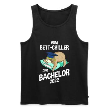 Du refroidisseur de lit au paresseux Bachelor 2022 - Débardeur bio Premium Homme - noir - Devant - AI Model Male 178 light (178cm)