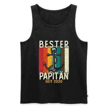 Papitän seit 2020 - Männer Premium Bio Tank Top - Schwarz - Vorne - Michal (187cm)