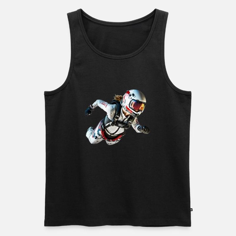 Fallschirmspringendes Mädchen - Männer Premium Bio Tank Top - Schwarz