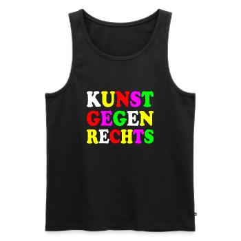 Kunst gegen rechts - Männer Premium Bio Tank Top - Schwarz - Vorne - Michal (187cm)