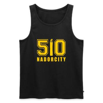 Nadorcity nador ا 50 - Débardeur bio Premium Homme - noir - Devant - AI Model Male 178 light (178cm)