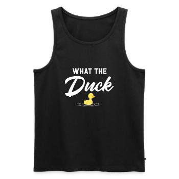 Ce que le canard - Débardeur bio Premium Homme - noir - Devant - AI Model Male 178 light (178cm)