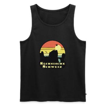 sächsische schweiz - Männer Premium Bio Tank Top - Schwarz - Vorne - Michal (187cm)