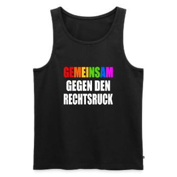 Together against the shift to the right - Men's Premium Organic Tank Top - black - Front - AI Model Male 178 light (178cm)