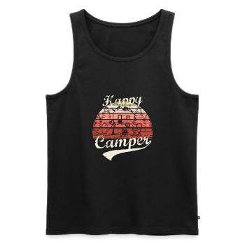 Happy Camper Road Trip Camping Campfire Gift - Men's Premium Organic Tank Top - black - Front - Michal (187cm)