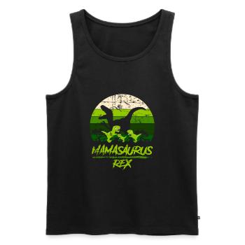 Mamasaurus Dinosaur 3 Kids Retro Vintage Gift - Débardeur bio Premium Homme - noir - Devant - AI Model Male 178 light (178cm)