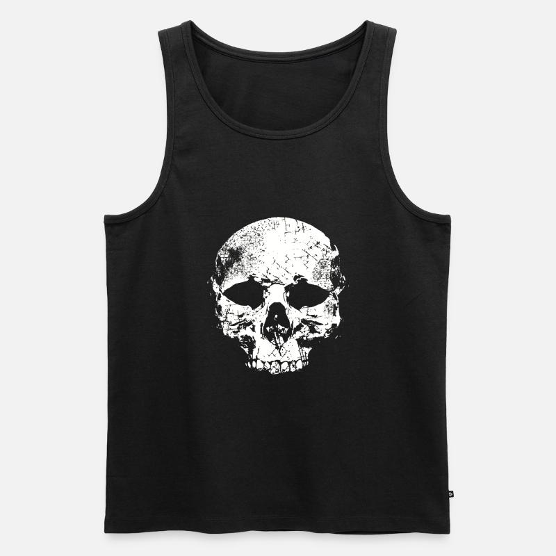 Totenschädel - Männer Premium Bio Tank Top - Schwarz
