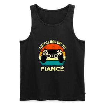 Leveled Up To Fiancé / Lustiges Spielen / Gamer Geek - Männer Premium Bio Tank Top - Schwarz - Vorne - AI Model Male 178 light (178cm)