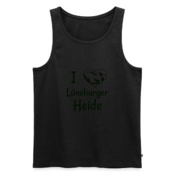 I love Lüneburger Heide Wandern Geschenkidee Shirt - Männer Premium Bio Tank Top - Schwarz - Vorne - AI Model Male 178 light (178cm)