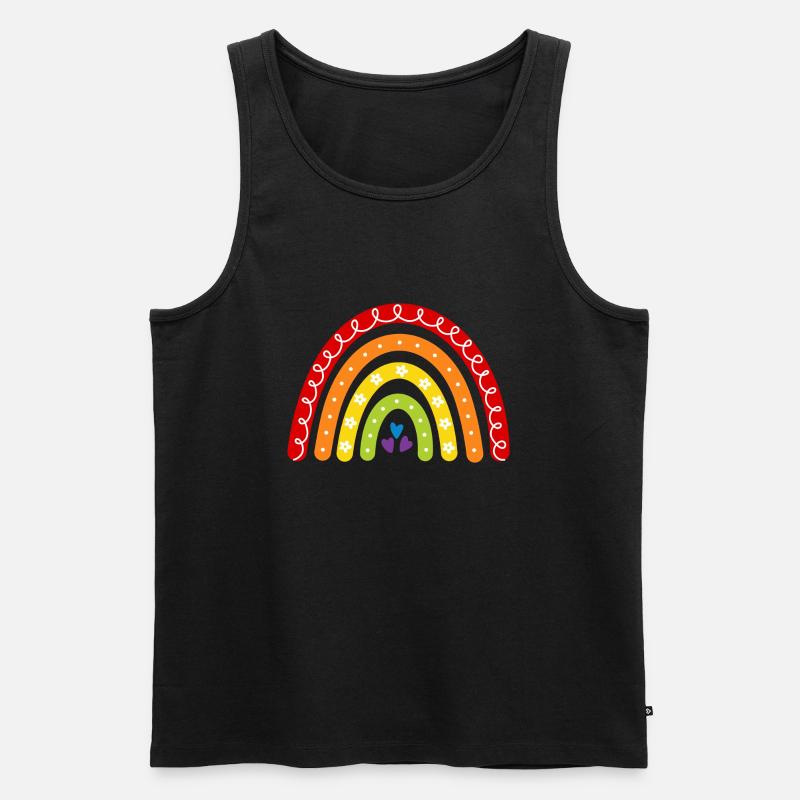 Regenbogen - Männer Premium Bio Tank Top - Schwarz