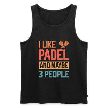 I like Padel and 3 People Funny Padel Tennis - Men's Premium Organic Tank Top - black - Front - AI Model Male 178 light (178cm)