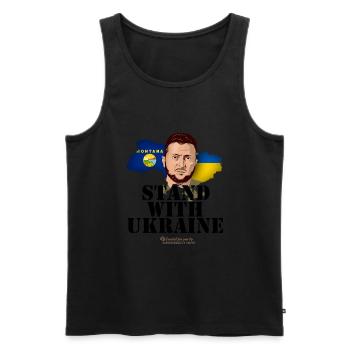 Ukraine Montana Design - Männer Premium Bio Tank Top - Schwarz - Vorne - Michal (187cm)