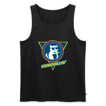 Chinchilla lustiges Entspannen Nagetiere - Männer Premium Bio Tank Top - Schwarz - Vorne - Michal (187cm)