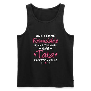 Une femme formidable donne une tata exceptionnelle - Débardeur bio Premium Homme - noir - Devant - Michal (187cm)