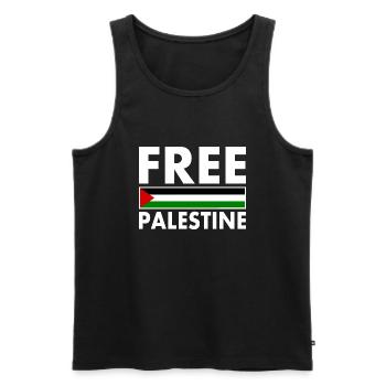 Free palestine - Débardeur bio Premium Homme - noir - Devant - AI Model Male 178 light (178cm)