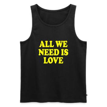 all we need is love - Débardeur bio Premium Homme - noir - Devant - Michal (187cm)
