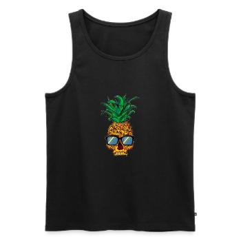 Totenkopf Ananas Geschenkidee Fun Pineappleschädel - Männer Premium Bio Tank Top - Schwarz - Vorne - AI Model Male 178 light (178cm)