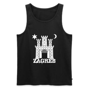 Zagreb - Männer Premium Bio Tank Top - Schwarz - Vorne - Michal (187cm)