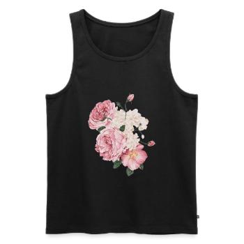 Roses roses - Débardeur bio Premium Homme - noir - Devant - AI Model Male 178 light (178cm)