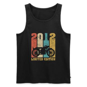 Vintage Moto 2012 Rétro Cadeau D'anniversaire - Débardeur bio Premium Homme - noir - Devant - Michal (187cm)