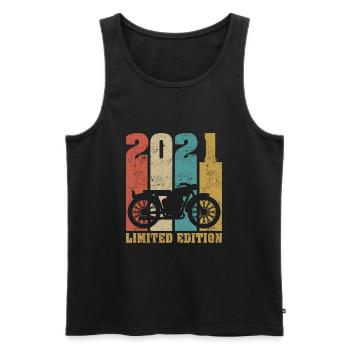 Vintage Moto 2021 Rétro Cadeau D'anniversaire - Débardeur bio Premium Homme - noir - Devant - Michal (187cm)